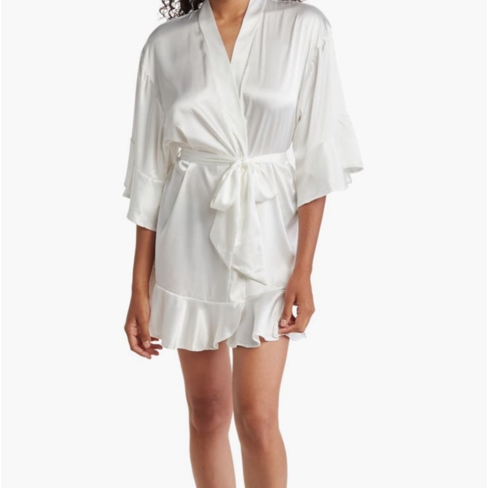 EAG  bridal belted satin robe